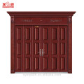 highly quality steel protection door entrance uesd tree bark pattern grill design with high grade door handle